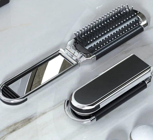 Unisex Travel Folding Mirror Hair Brush